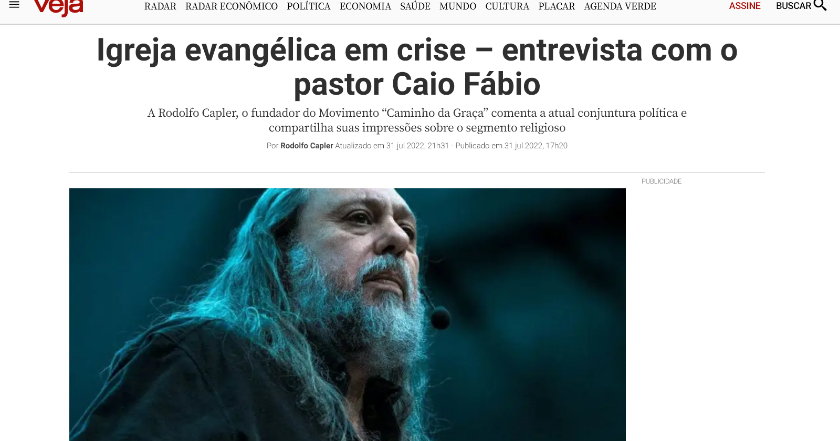 Igreja evangélica em crise – entrevista com o pastor Caio Fábio.
